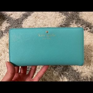 Kate Spade mint slim bifold wallet